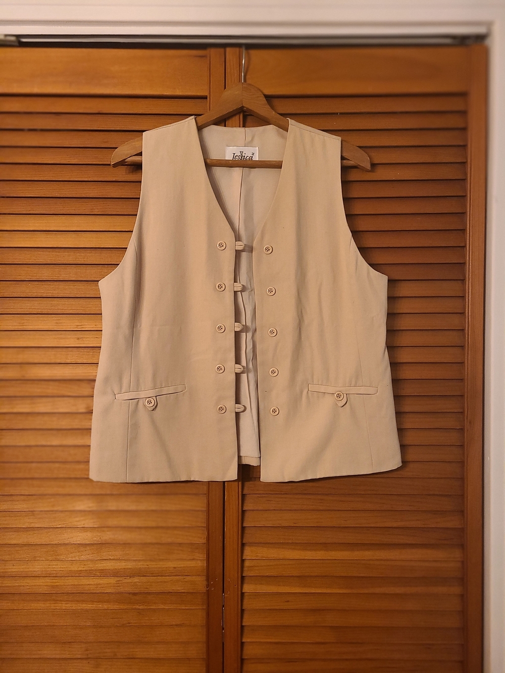 Tasha Cream Double-Button Tailored Vest